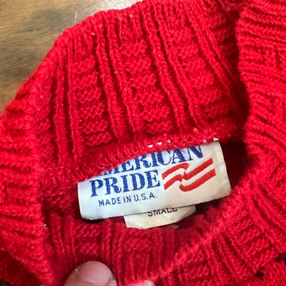 Vintage American Pride Fair Isle Stripe Sweater SMALL Made In USA Unisex - Picture 4 of 9